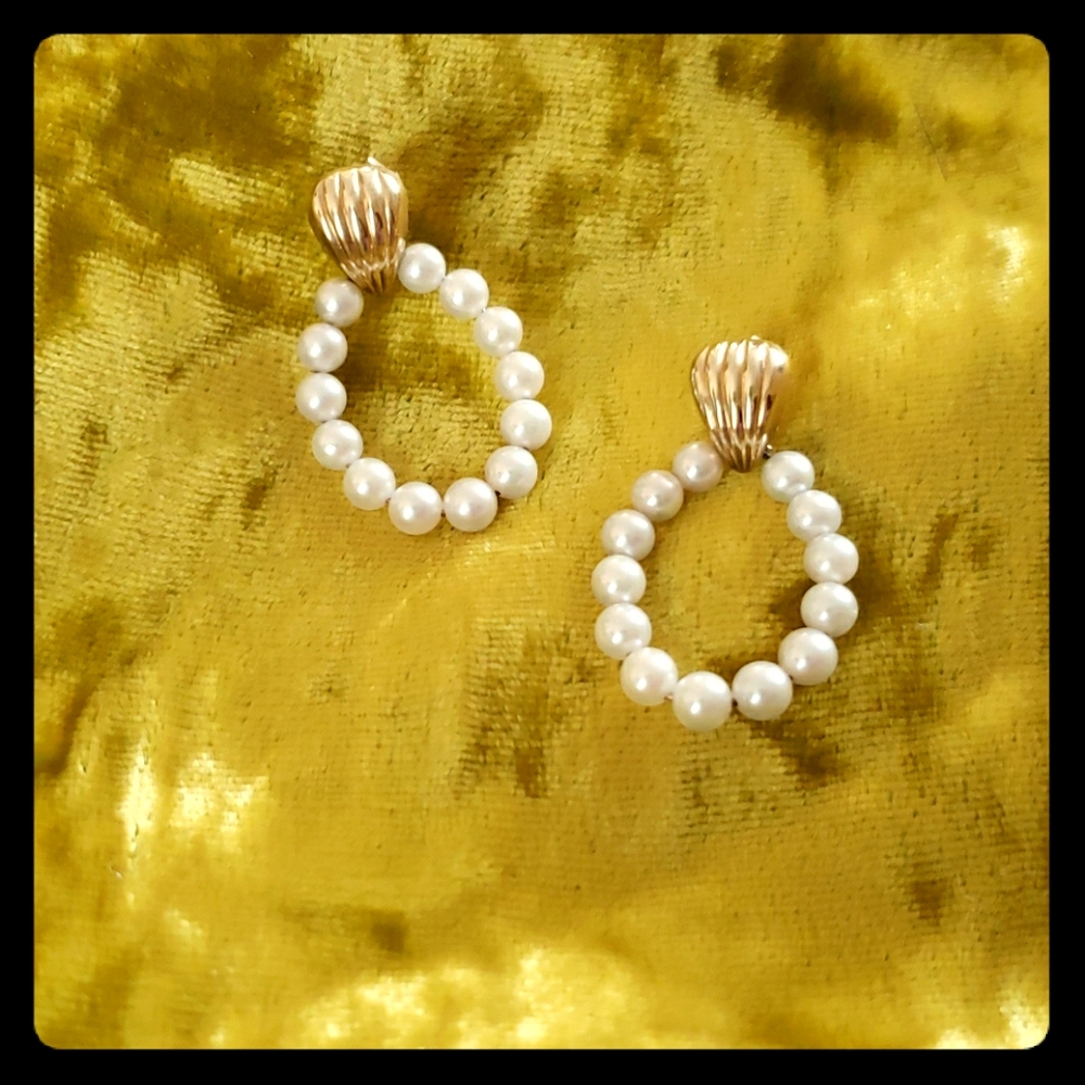 Adorable pearl hoops from Zales Jewelers.